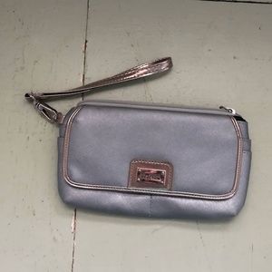 Kenneth Cole Silver Metallic Wristlet